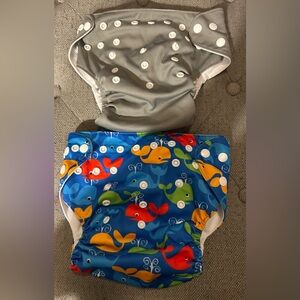 Cloth Diaper Covers One Size Snap Stay Dry Alva Baby.
Whales & Gray